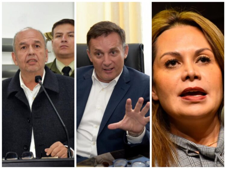 Los exministros del gobierno transitorio de Jeanine Áñez, Arturo Murillo,Luis Fernando López y Roxana Lizárraga son acusados por el caso Gases lacrimógenos de Ecuador.