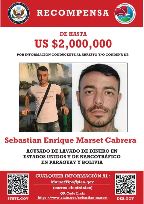 EEUU ofrece $us 2 MM de recompensa por información que lleve a captura de Marset