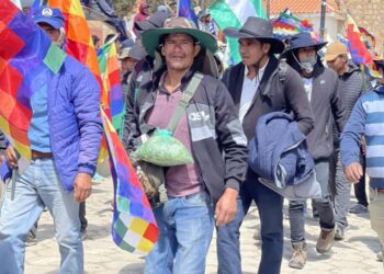 La marcha del MAS de Evo Morales llegó el sábado a Calamarca.