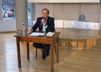 La conferencia de prensa en solitario de Jorge Quiroga el jueves.