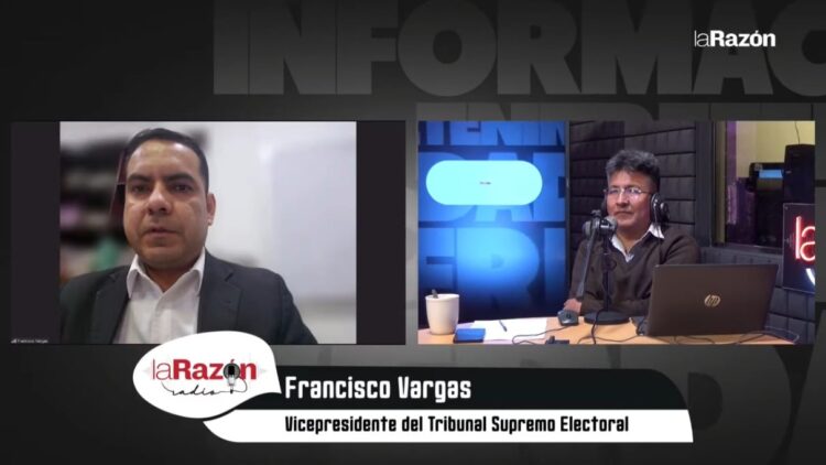 El vocal del TSE Francisco Vargas en La Razón Radio, este miércoles.