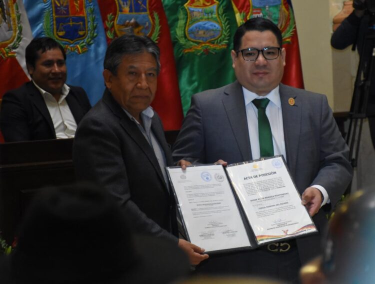 Choquehuanca pide a Mariaca mantener la balanza de la Justicia en perfecto equilibrio