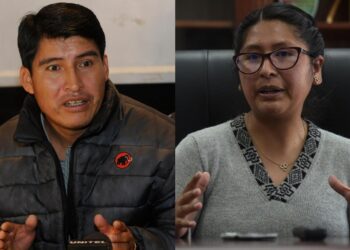 Eva Copa y Damián Condori se aliaron