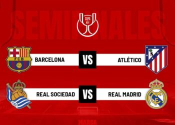 Barcelona-Atlético y Real Sociedad-Real Madrid, semifinales de la Copa del Rey
