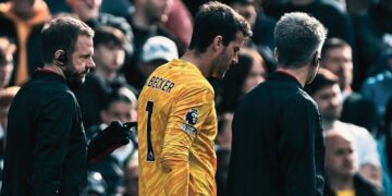 Seis semanas de baja para guardameta brasileño Alisson Becker
