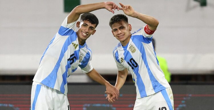 Argentina vence 4-3 a Uruguay y lidera junto a Brasil el Sudamericano Sub-20