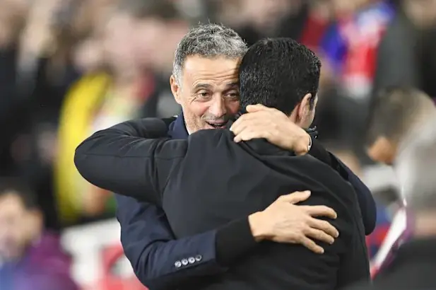 Luis Enrique-Arteta, admiración mutua y rivales en Champions
