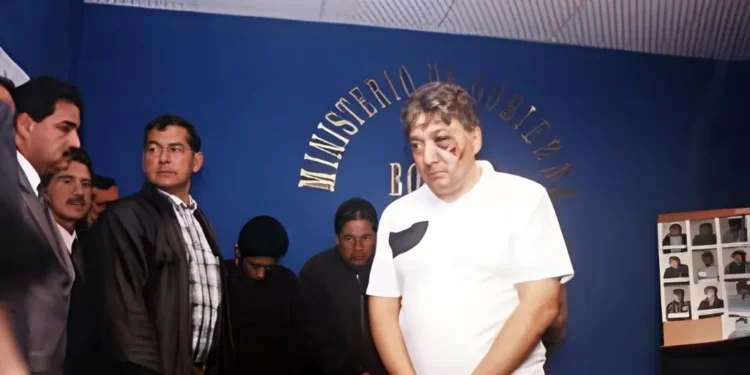 Blas Valencia cuando fue detenido por la Policía en 2001