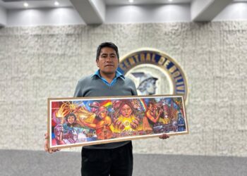 La obra del artista orureño Wilson Zambrana se lucirá en el frontis del Banco Central de Bolivia.