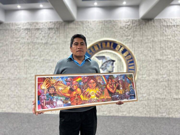 La obra del artista orureño Wilson Zambrana se lucirá en el frontis del Banco Central de Bolivia.
