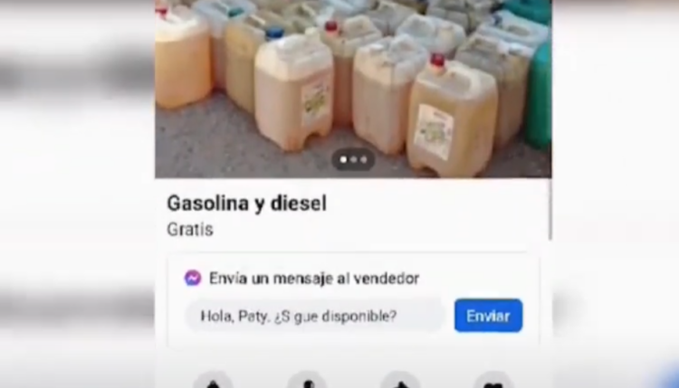 La FELCC identifica venta de gasolina y diésel en Marketplace de Facebook