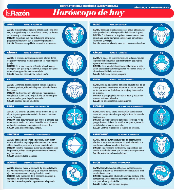 La Razón te ofrece el horóscopo, una experiencia para lectores amantes de la astrología