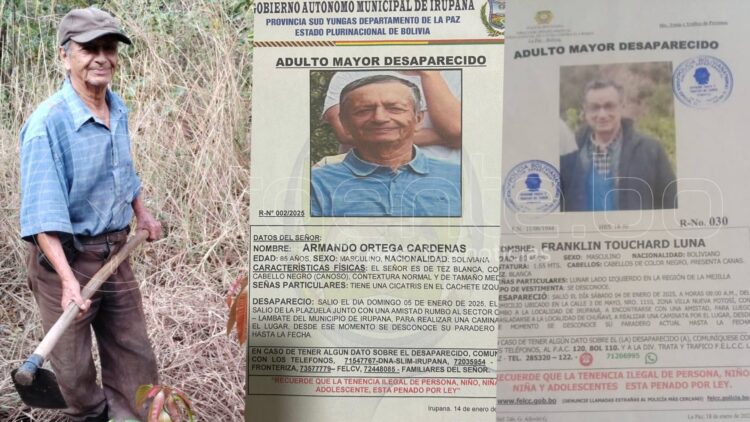 Refuerzan la búsqueda de dos adultos mayores desaparecidos en Irupana