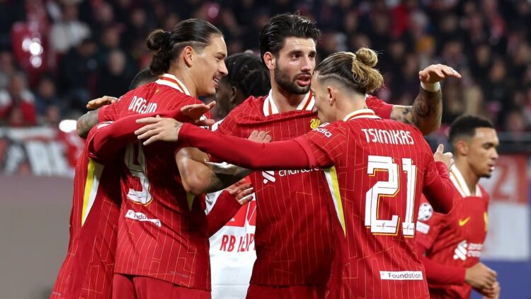 El Liverpool gana en Leipzig con gol de Darwin y sigue intocable en Europa