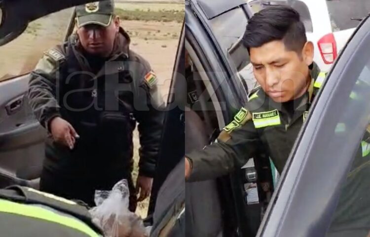 Dos de los tres policías interceptados por comunarios en Andapata.