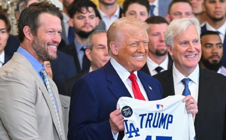 Trump recibió a los Dodgers en la Casa Blanca tras su título en la Serie Mundial 2024