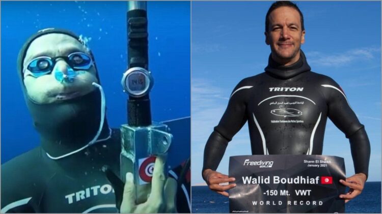 Walid Boudhiaf, el campeón tunecino de apnea que respira en Colombia