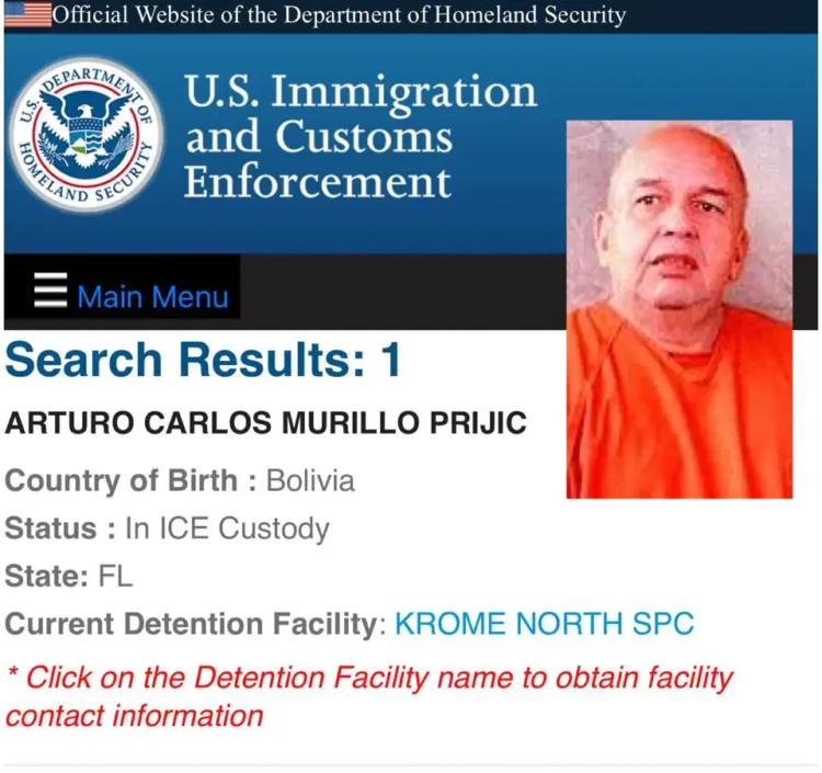 Murillo permanece bajo custodia migratoria en EEUU y se aguarda su extradición