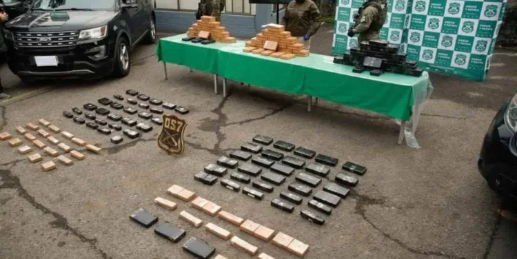 La droga incautada en los vehículos de los militares/Carabineros de Chile