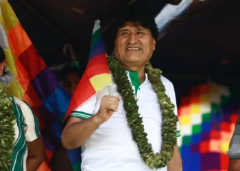 La fotografía que publicó Evo Morales en su mensaje.