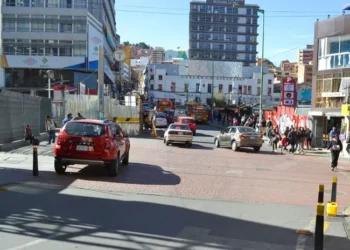La Alcaldía de La Paz anuncia el cierre de la calle Bueno. FOTO: GAMLP