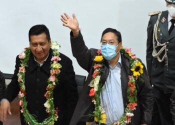 Arce destaca lucha de la COD de La Paz en defensa de los derechos laborales. Foto: ABI
