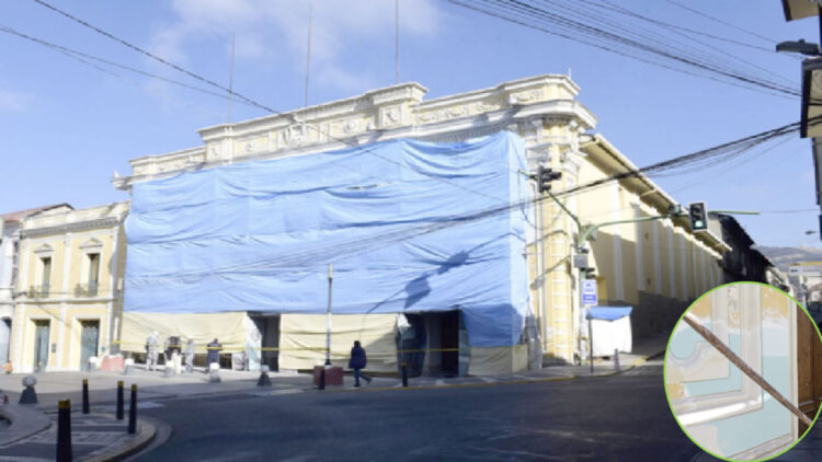 La Alcaldía planea pintar de celeste la fachada del Teatro Municipal