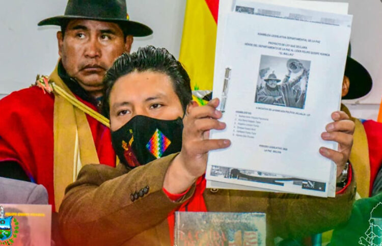 El gobernador Quispe presenta proyecto para declarar a ‘El Mallku’ ‘héroe departamental’