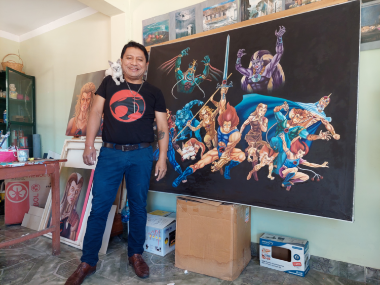 Artista tarijeño revive a los Thundercats en 12 obras pictóricas