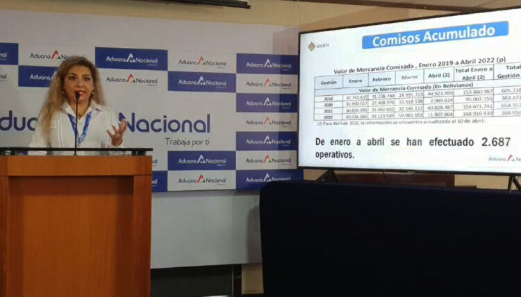 La Aduana incauta mercadería de contrabando valuada en Bs 168 MM entre enero y abril