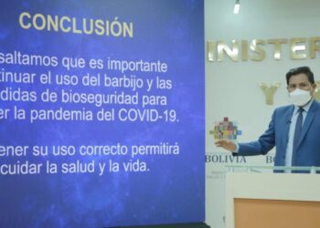 El ministro Jeyson Auza en el reporte de salud. Foto: Ministerio de Salud