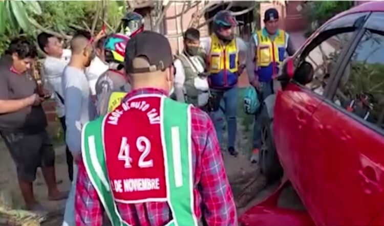 Momento del accidente en Montero. Foto: RRSS
