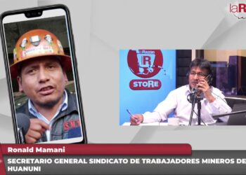 El ejecutivo de Trabajadores Mineros de Huanuni, Ronald Mamani, afirmó que existe predisposición de su sector para retomar el diálogo con el Gobierno. Foto: La Razón Plus