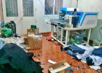 El ambiente de explotación laboral a bolivianos. Foto: Policía