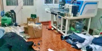 El ambiente de explotación laboral a bolivianos. Foto: Policía