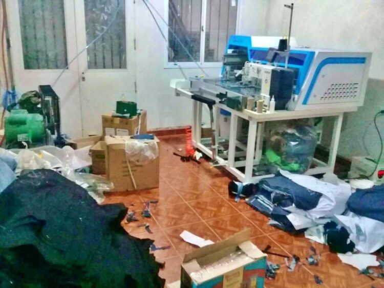 El ambiente de explotación laboral a bolivianos. Foto: Policía