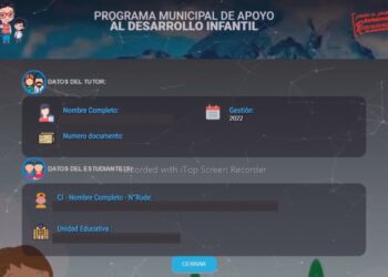 Sistema del Programa Municipal de Apoyo Al Desarrollo Infantil. Foto: Captura