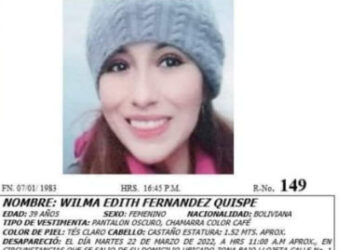 La Fiscalía aprehende a William V. por la desaparición de Wilma Fernández