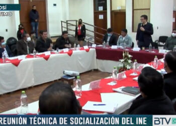 Mesa técnica de sociabilización del Censo Nacional de Población y Vivienda. Foto: Bolivia TV