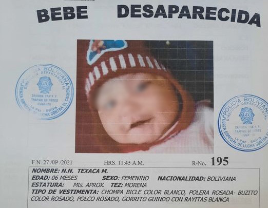 Hallan a mujer denunciada por el rapto de una bebé de seis meses