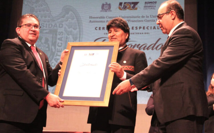 En México, Evo Morales recibe el doctorado honoris causa de la Universidad Autónoma de Zacatecas
