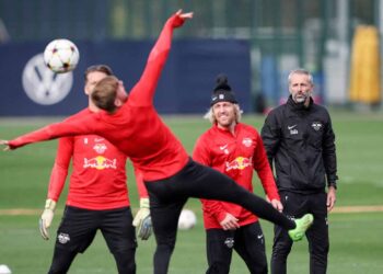 Leipzig en una sesión de prácticas
