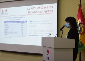 Directora del INE explica sobre la actualización cartográfica. Foto: Rodwy Cazón