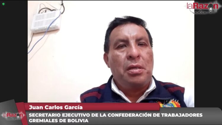 El secretario ejecutivo de la Confederación de Trabajadores Gremiales, Juan Carlos García. Foto: La Razón Radio