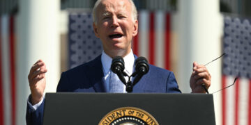 El presidente de Estados Unidos, Joe Biden, en un discurso. Foto: AFP