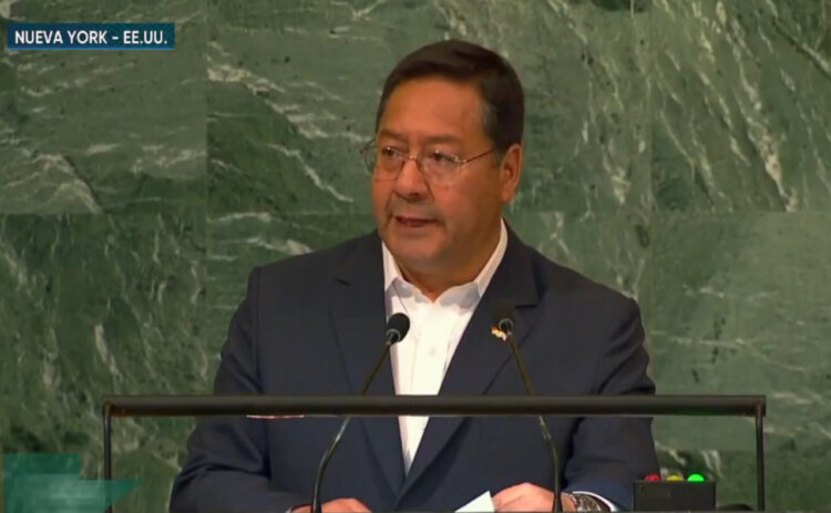 Paz, derecho al mar, litio, multilateralismo; en la ONU, Arce hace 14 propuestas para el mundo