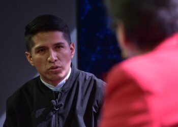 Andrónico Rodríguez, en los estudios de La Razón. Foto: Rodwy Cazón