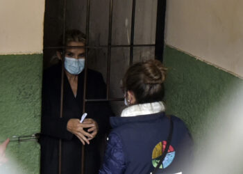 Jeanine Áñez, cuando fue detenida, el 13 de marzo de 2020. Foto: APG