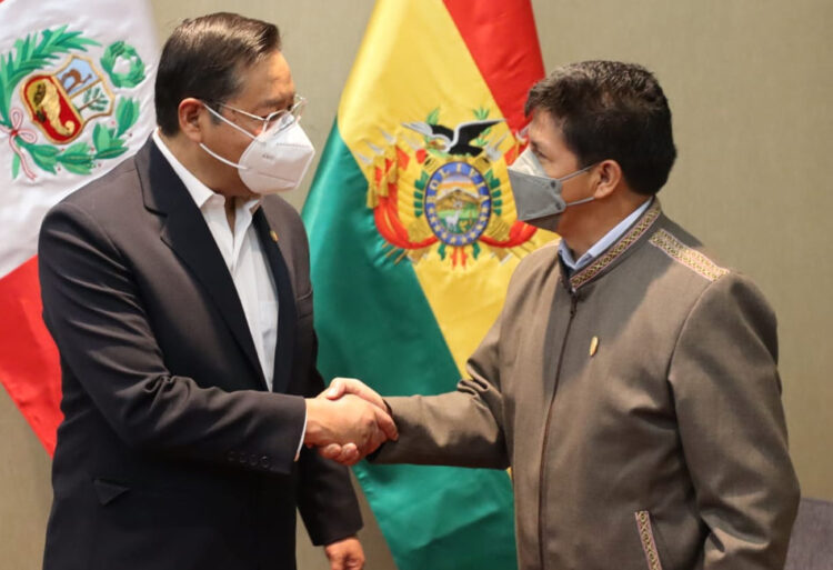 Arce y Castillo se reúnen en Chile para fortalecer los lazos de cooperación de Bolivia y Perú