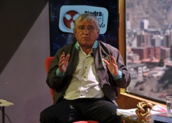 El alcalde Iván Arias, en La Razón. Foto: Oswaldo Agiuirre